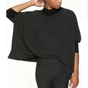 Athleta Insights Mock Neck Oversized Black Top